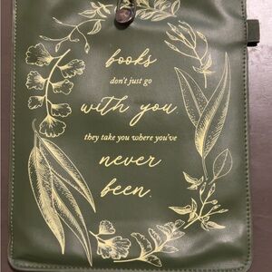 Green Book Sleeve with Botanical Design
